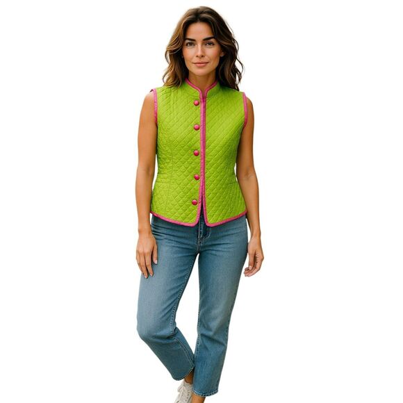 Kiko Comfort Vest Women’s Size Medium Green 100% silk Casual  Brand New #18 - Picture 1 of 10